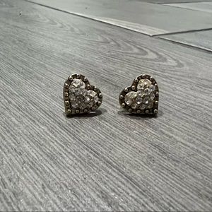 Betsey Johnson Rhinestone Heart Studs